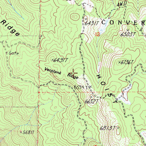 Topographic Map of Verplank Ridge, CA