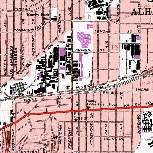 Topographic Map of Alliant International University, CA