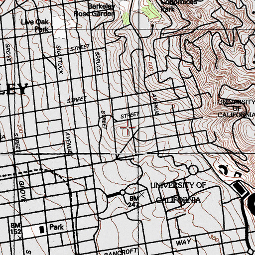 Topographic Map of Starr King School for Ministry, CA
