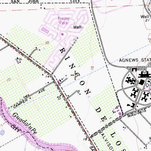 Topographic Map of Palmer College of Chiropractic - West Campus, CA