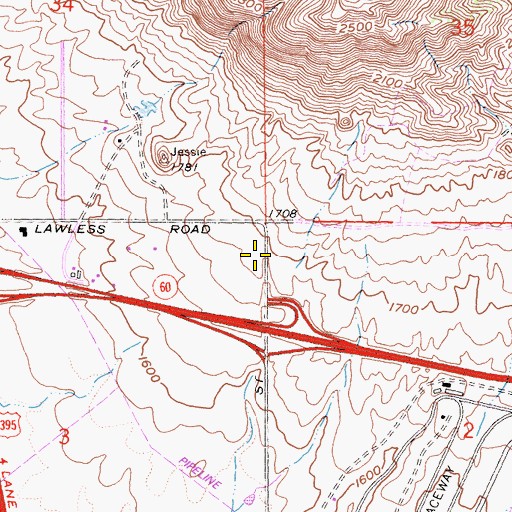 Topographic Map of Sage College - Moreno Valley Campus, CA