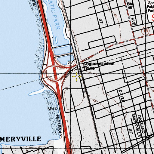 Topographic Map of Ex’pression College for Digital Arts, CA