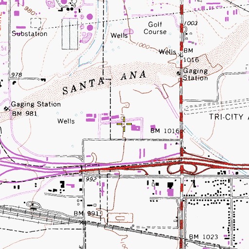 Topographic Map of Concorde Career College, CA