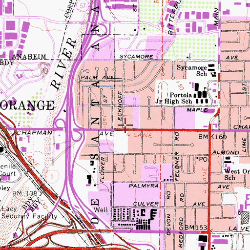 Topographic Map of South Coast College, CA
