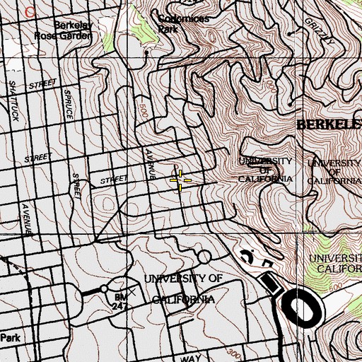 Topographic Map of Jesuit School of Theology, CA