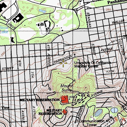 Topographic Map of University of California - San Francisco, CA