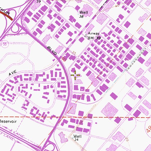 Topographic Map of The Fashion Institute of Design and Merchandising Orange County Campus, CA