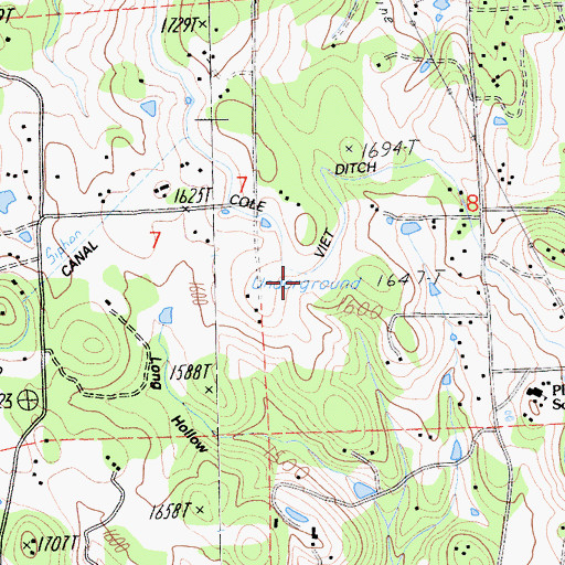 Topographic Map of Viet Cameron Ditch, CA