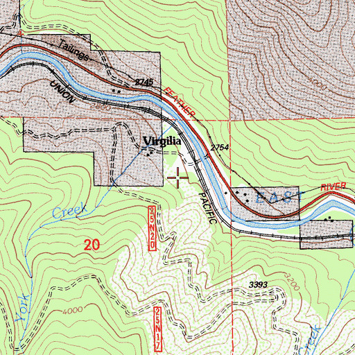 Topographic Map of Virgilia, CA