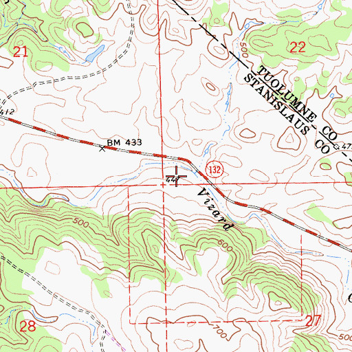 Topographic Map of Vizard Creek, CA