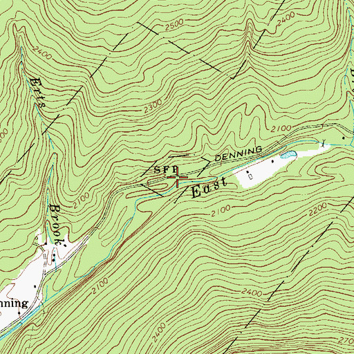 Topographic Map of Denning State Camp (historical), NY