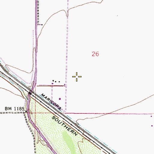 Topographic Map of Hine Airstrip (historical), AZ
