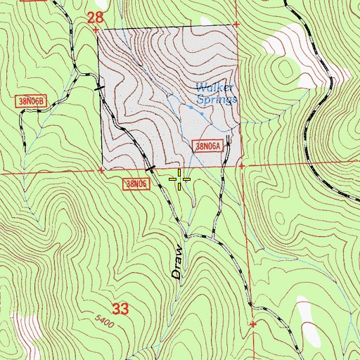 Topographic Map of Walker Draw, CA