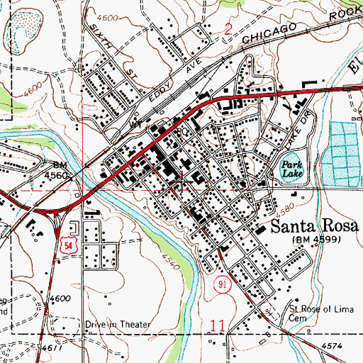 Topographic Map of Santa Rosa Public Schools Title 7 Bilingual, NM