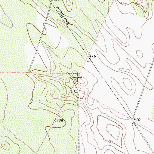 Topographic Map of Las Comitas Ranch, TX