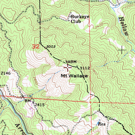 Topographic Map of Mount Wallace, CA