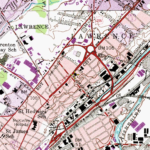 Topographic Map of Christopher Columbus Elementary School, NJ