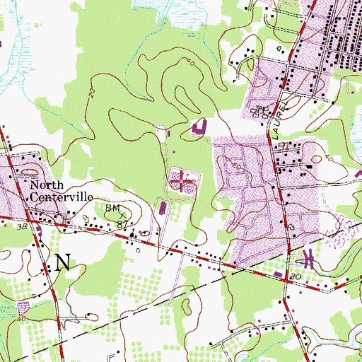 Topographic Map of Raritan High School, NJ