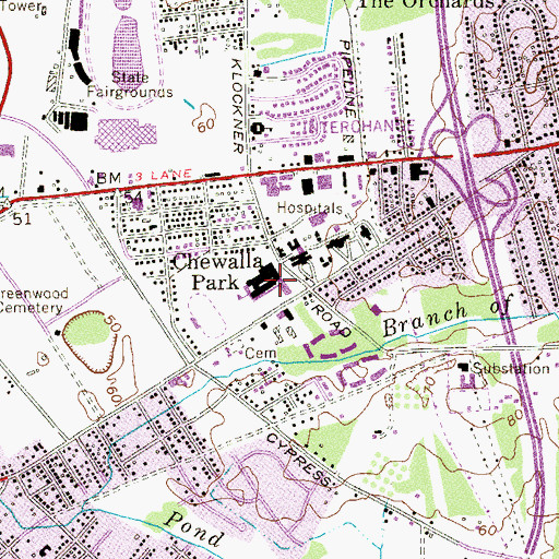 Topographic Map of Hamilton North Nottingham High School, NJ