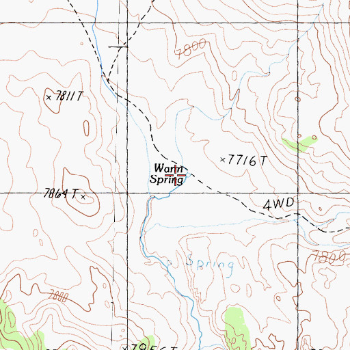 Topographic Map of Warm Spring, CA