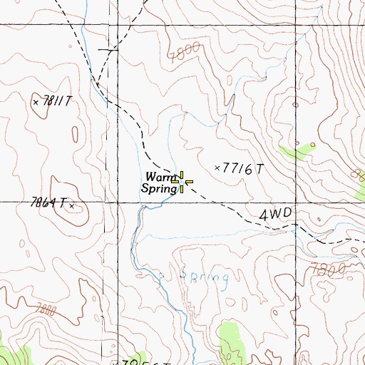 Topographic Map of Warm Spring, CA