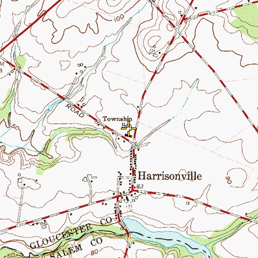 Topographic Map of South Harrison Township Elementary School, NJ