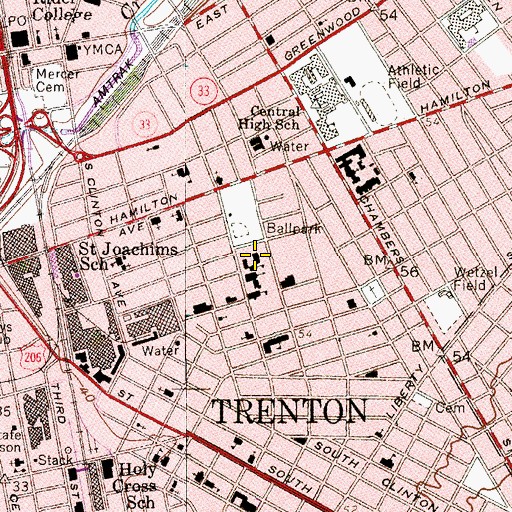 Topographic Map of Immaculate Conception School, NJ