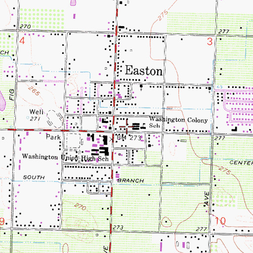 Topographic Map of Washington Colony Elementary School, CA