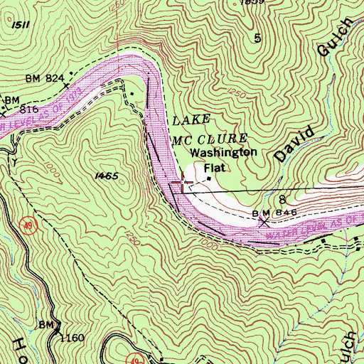 Topographic Map of Washington Flat, CA