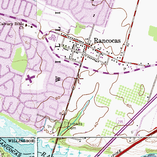 Topographic Map of Friends Academy School of Westampton, NJ