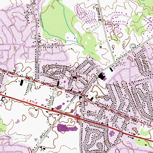 Topographic Map of Hamilton Township Evening High School, NJ