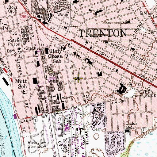 Topographic Map of Daylight Twilight High School South Ward, NJ