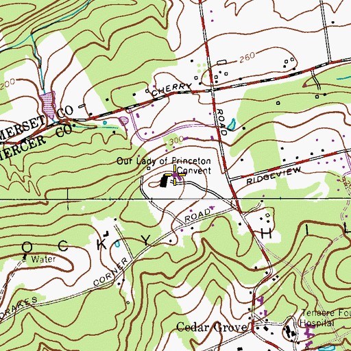 Topographic Map of Princeton Academy of the Sacred Heart School, NJ