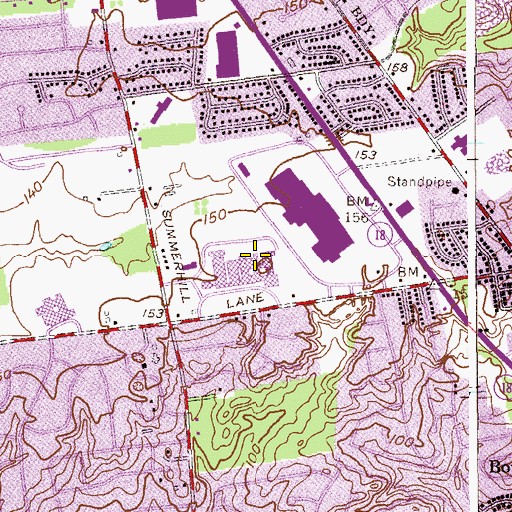 Topographic Map of Middlesex County Adult High School, NJ