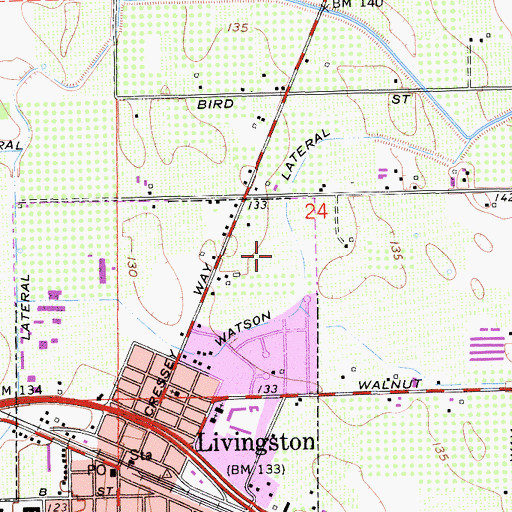 Topographic Map of Watson Lateral, CA