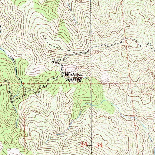 Topographic Map of Watson Spring, CA