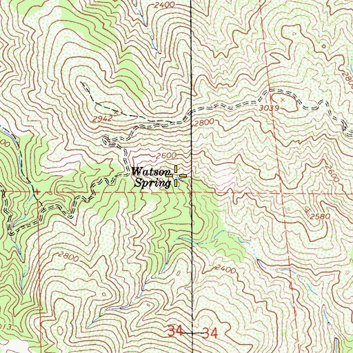 Topographic Map of Watson Spring, CA