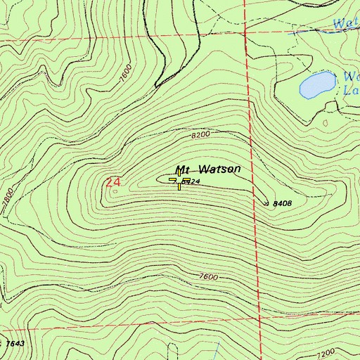 Topographic Map of Mount Watson, CA