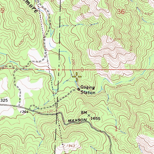 Topographic Map of Watts Creek, CA