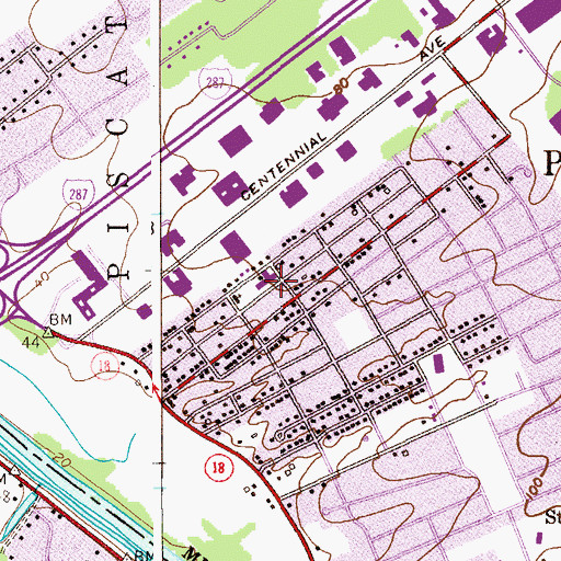 Topographic Map of Saint Frances Cabrini School, NJ