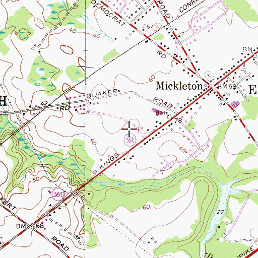 Topographic Map of Samuel Mickle Elementary School, NJ