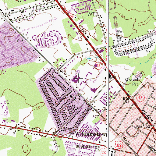 Topographic Map of Holly Glen Elementary School, NJ