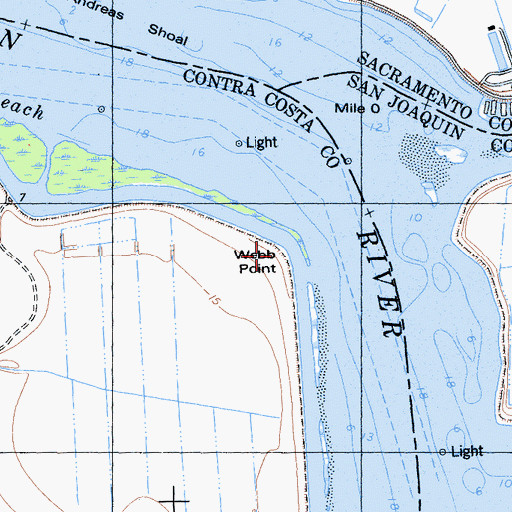 Topographic Map of Webb Point, CA