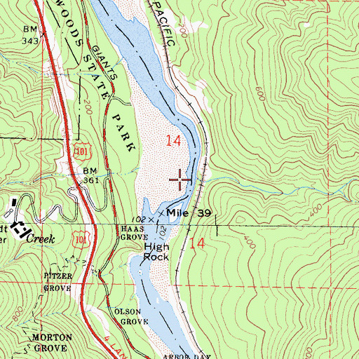 Topographic Map of Weber Creek, CA