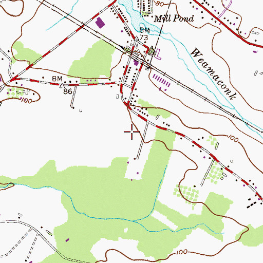 Topographic Map of Manalapan Englishtown Middle School, NJ