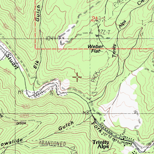 Topographic Map of Weber Flat, CA