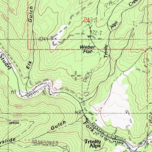 Topographic Map of Weber Flat, CA