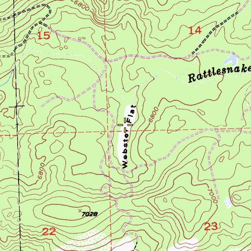 Topographic Map of Webster Flat, CA