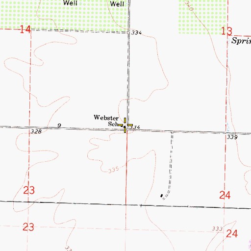 Topographic Map of Webster School, CA