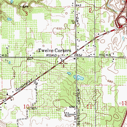 Topographic Map of General Baptist Church, MI